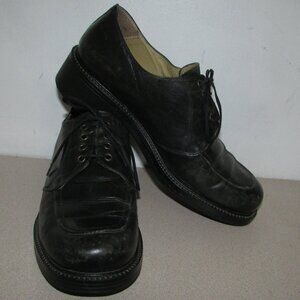 Tower Made in Italy Black Leather Derby Shoes - Sz 6-6.5